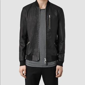 AllSaints utility leather bomber jacket NWT